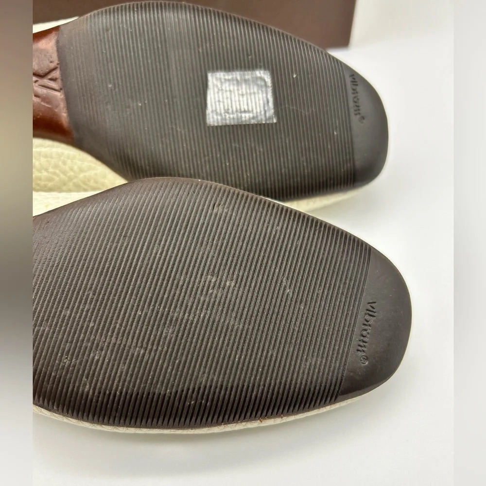 Louis Vuitton LV Logo Ballet Flats Shoes Womens Size 37.5 Beige White - Picture 15 of 16